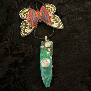 Jalapeño Rhinestone Unique Rare Vintage One of Kind Handmade Necklace